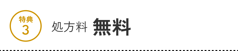 特典3 処方料 無料